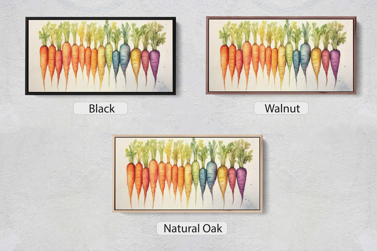 Heirloom Carrots Print, Rainbow Carrot, Farm Decor, Barn print, Food Art, Kitchen Decor, Dining Room