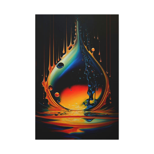 Water Drop Modern Art Canvas Ready To Hang Large Print, Man Cave, Colorful, Oil Drop