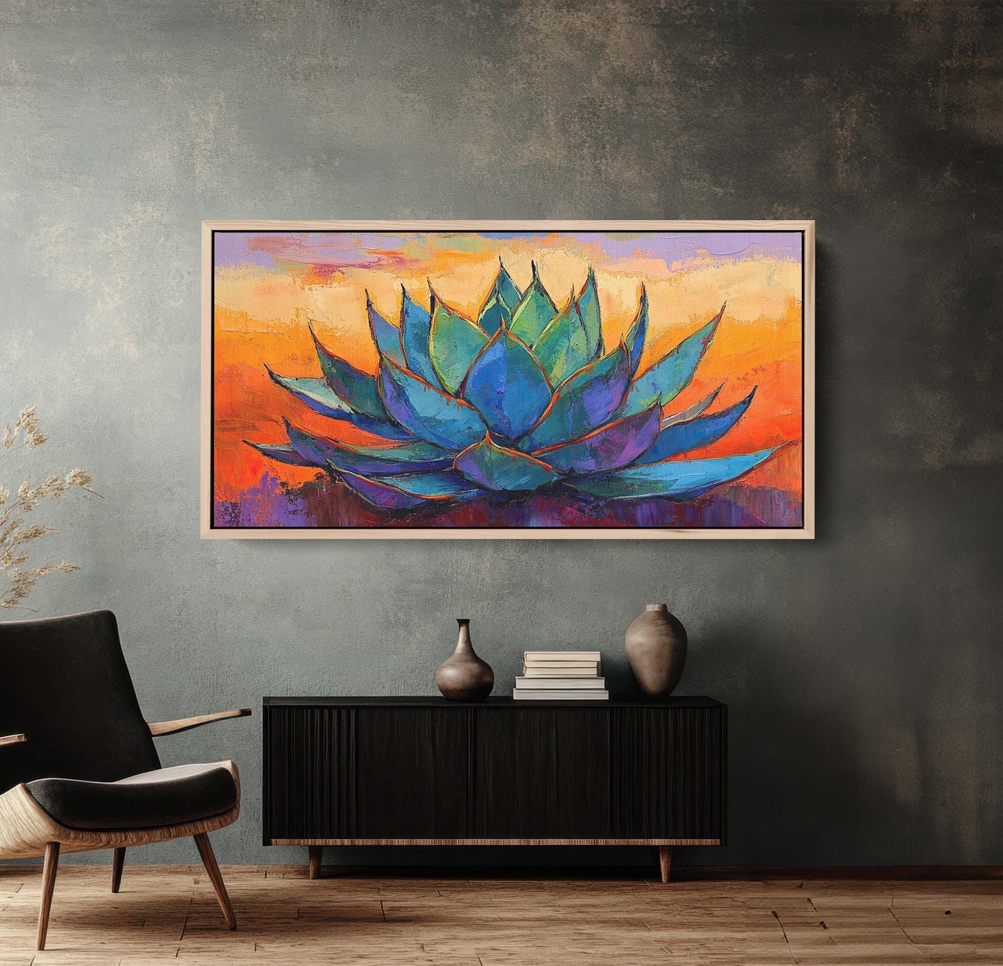 Abstract Agave, Agave Painting, Succulent Art, Desert Art