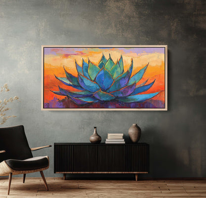 Abstract Agave, Agave Painting, Succulent Art, Desert Art