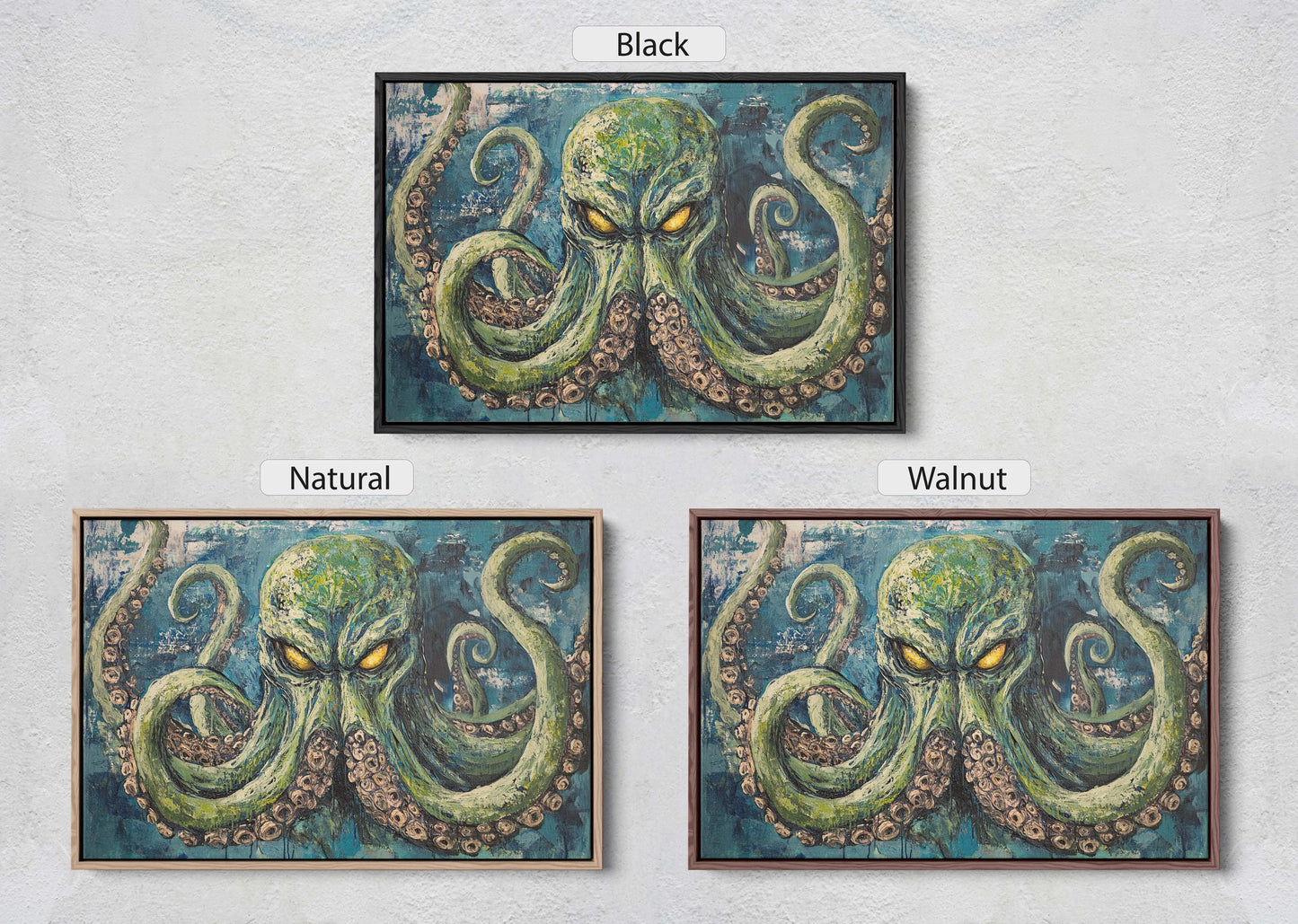 Cthulhu Painting, Evil Octopus, Fantasy Creature, Horror Art
