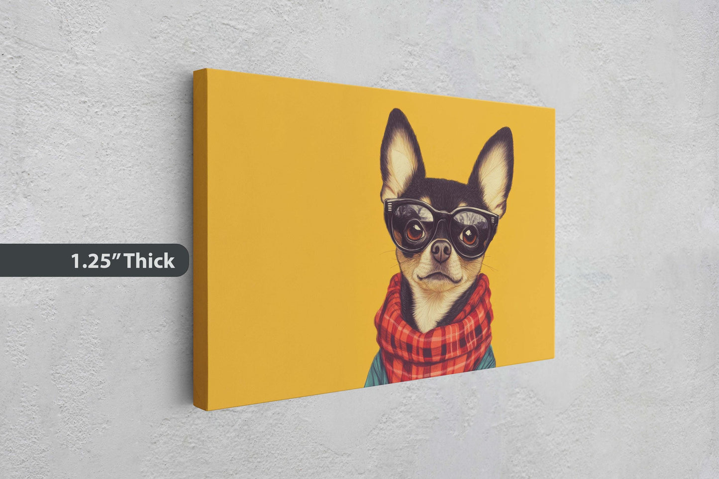 Hipster Chihuahua, Pop Art, Modern Decor, Street Art, Animal Art, Unique Art, Kids Room, Boys Room, Girls Room