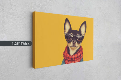 Hipster Chihuahua, Pop Art, Modern Decor, Street Art, Animal Art, Unique Art, Kids Room, Boys Room, Girls Room