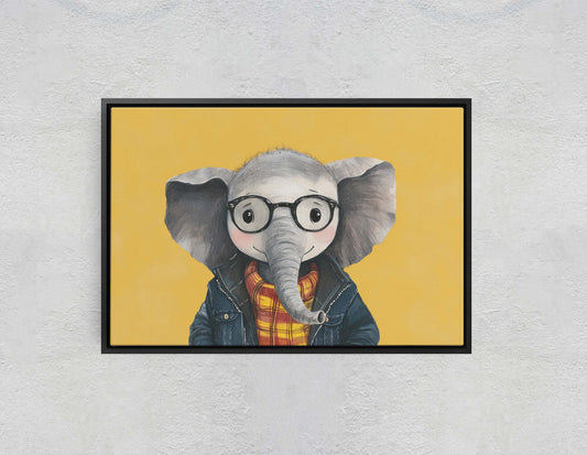 Hipster Elephant, Pop Art, Modern Decor, Street Art, Animal Art, Unique Art, Kids Room, Boys Room, Girls Room