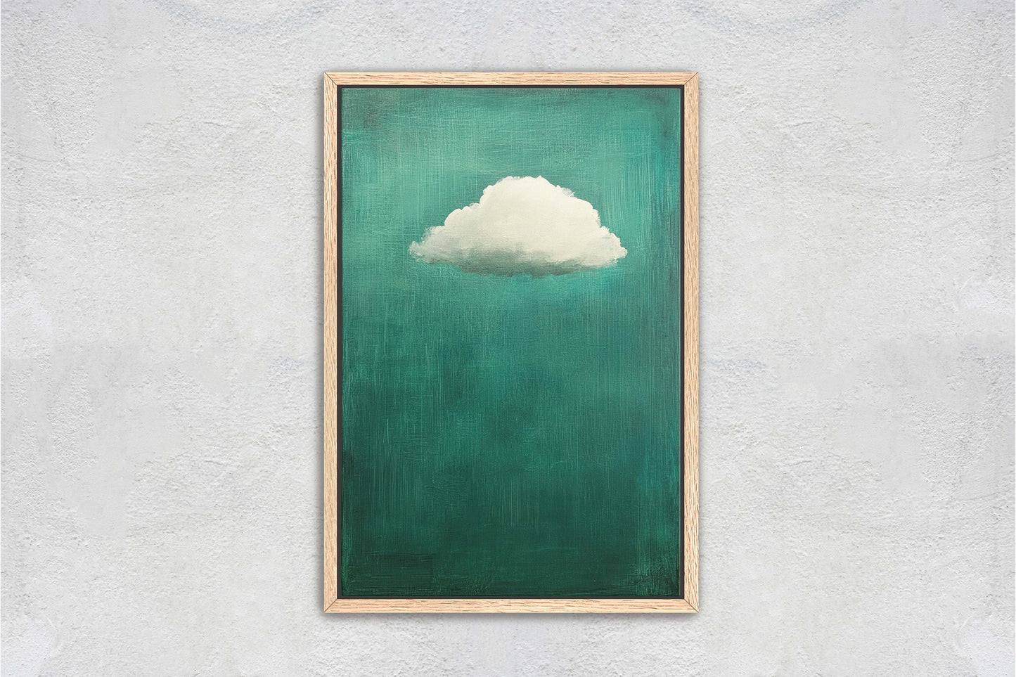 Moody Cloud Print, Emerald Green, Minimalist Art, Maximalist Art