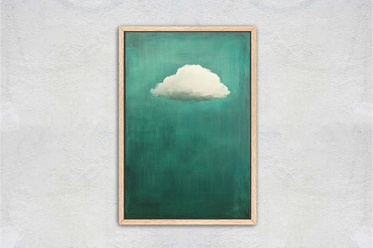 Moody Cloud Print, Emerald Green, Minimalist Art, Maximalist Art