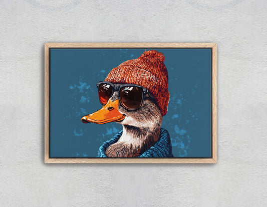 Hipster Duck, Pop Art, Modern Decor, Street Art, Animal Art, Unique Art, Kids Room, Boys Room, Girls Room
