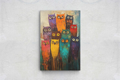 Colorful Owl Print, Pop Art, Painted Owl, Cute Owl Art