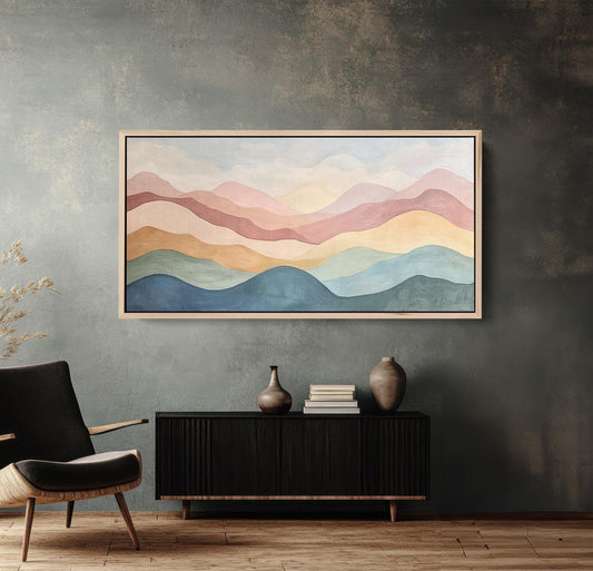 Scandinavian Print, Mystic Mountains, Abstract Minimalism, Scenic Landscape