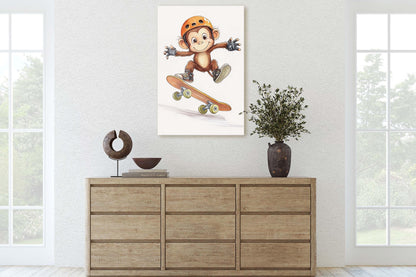 Monkey Skateboard, Kids Room, Boys Room, Girls Room, Play Room