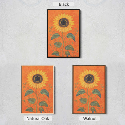 Orange Sunflower Painting, Contemporary Art, Living Room