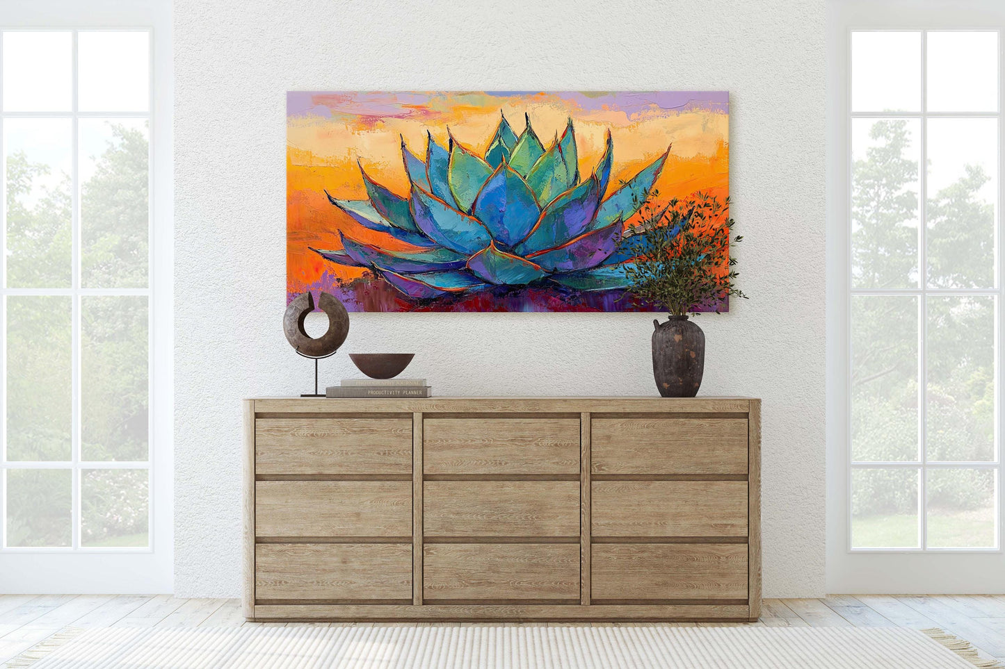 Abstract Agave, Agave Painting, Succulent Art, Desert Art