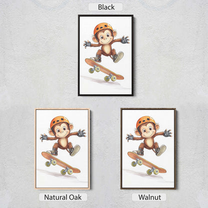 Monkey Skateboard, Kids Room, Boys Room, Girls Room, Play Room