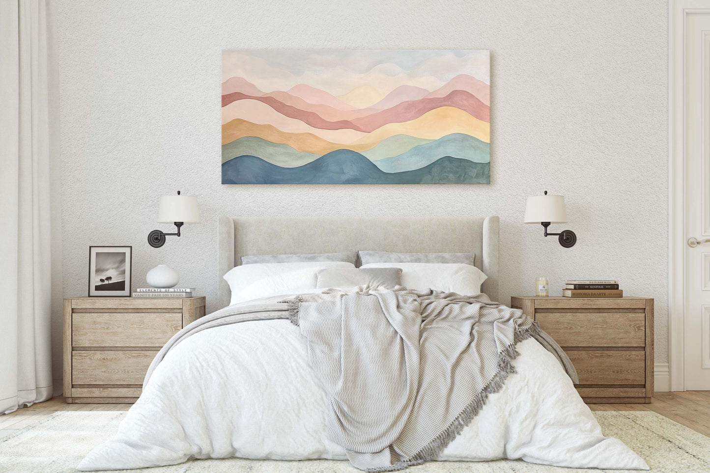 Scandinavian Print, Mystic Mountains, Abstract Minimalism, Scenic Landscape
