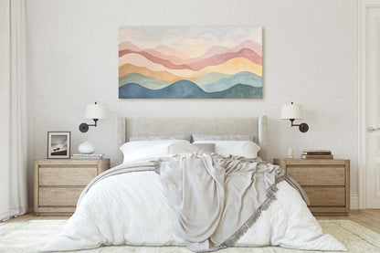 Scandinavian Print, Mystic Mountains, Abstract Minimalism, Scenic Landscape