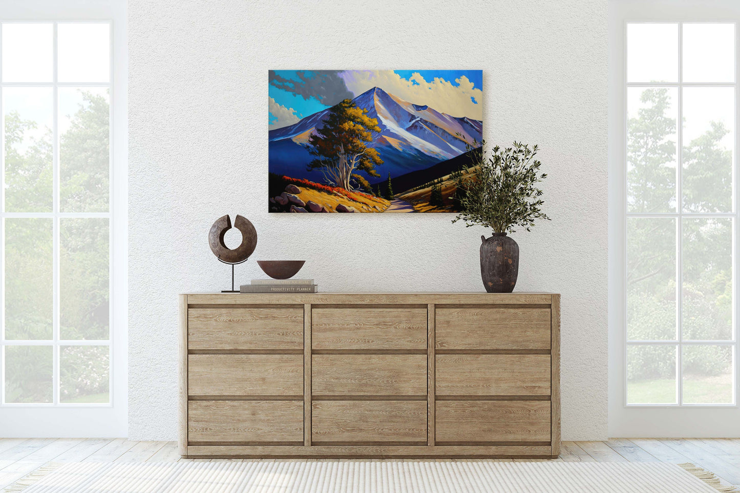 Pikes Peak Colorado Canvas Art Ready To Hang Large Print, Oil Painting, Landscape