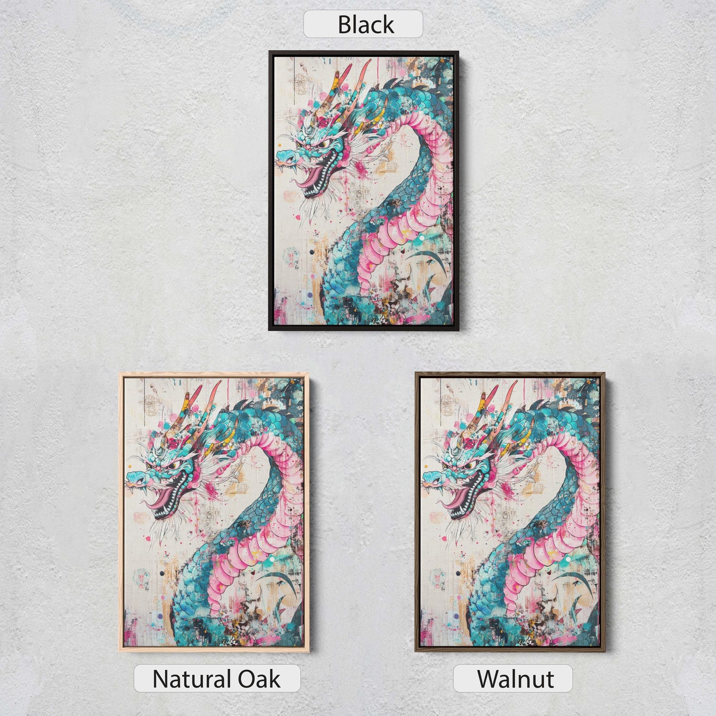 Japanese Dragon, ukiyo-e Print, Japanese Art, Vintage Retro