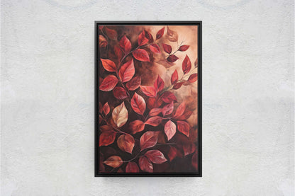 Leaves In Autumn, Red Burgundy Hues, Contemporary Leaves