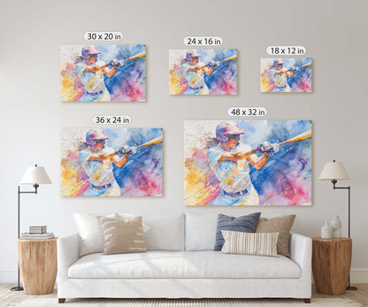 Women's Softball, Girls Baseball, Colorful sports, Woman Sports, Large Art Print, Framed Canvas, Girls Room, Kids room, Athlete