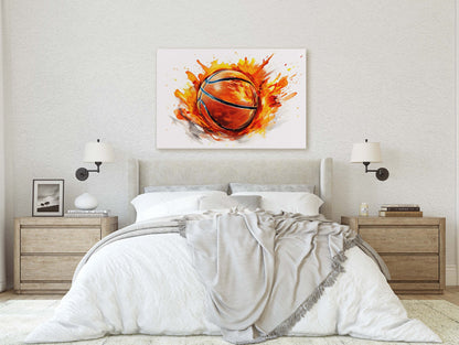 Basketball Painting, Sports Decor, Athlete Art, Framed Canvas, Large print, Kids Room, Boys Room, Gift For Him, Husband Gift, Dad Gift