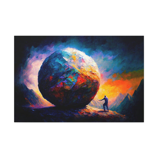 Sisyphus Canvas Art Ready To Hang | Mythology