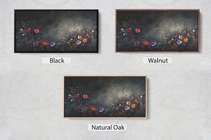 Moody Wildflowers, Flowers At Night, Dark Botanical, Wide Print