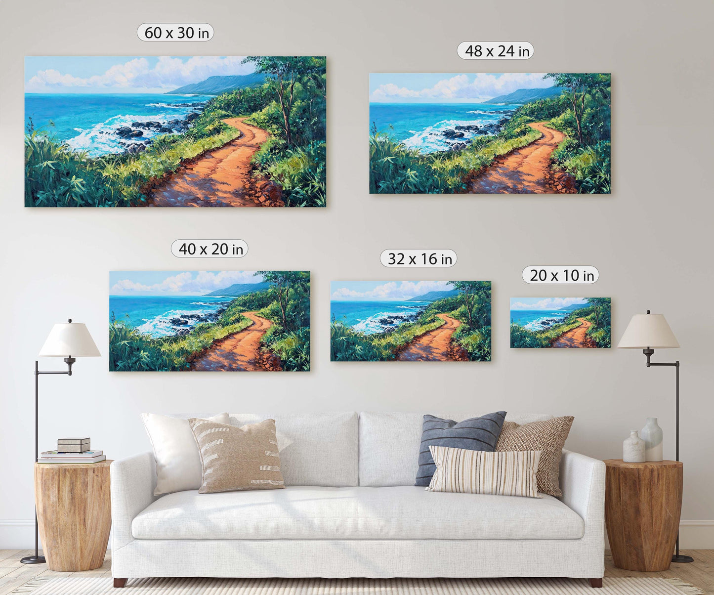 Road to Hana, Maui Hawaii Art, Beach Painting, Scenic Drive