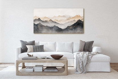 Misty Mountains, Foggy Landscape, Abstract Mountains, Contemporary Art