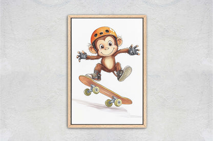 Monkey Skateboard, Kids Room, Boys Room, Girls Room, Play Room