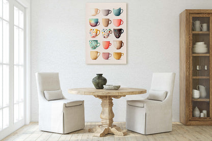 Mug Art, Coffee Mugs, Tea Cups, Kitchen Decor, Cafe Art, Barista Decor, Coffee House, Dining Room, Latte, Espresso, Large Print