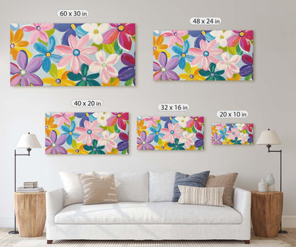 Painted Flowers, Wildflower Print, Scenic Painting Decor