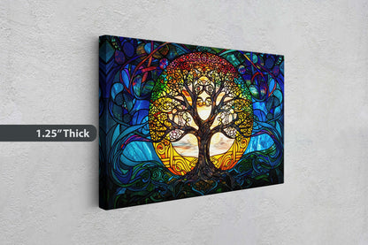Yggdrasil Painting, Tree of life, Norse Mythology, Celtic Art, Stained Glass, Symbolic Artwork, Nature Decor, Abstract Nature, Large Print