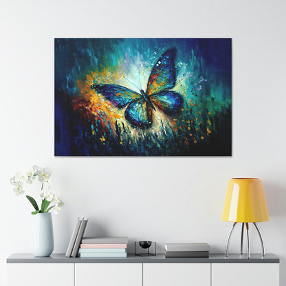 Colorful Butterfly Canvas Art Ready To Hang, Oil Painting, Fantasy, Happy, Bright