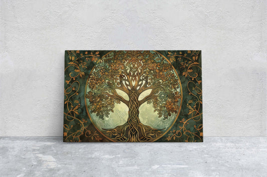 Tree of Life, Yggdrasil Painting, Celtic Art, Norse Mythology, Symbolic Artwork, Nature Decor, Abstract Nature, Large Print