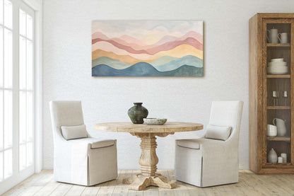 Scandinavian Print, Mystic Mountains, Abstract Minimalism, Scenic Landscape