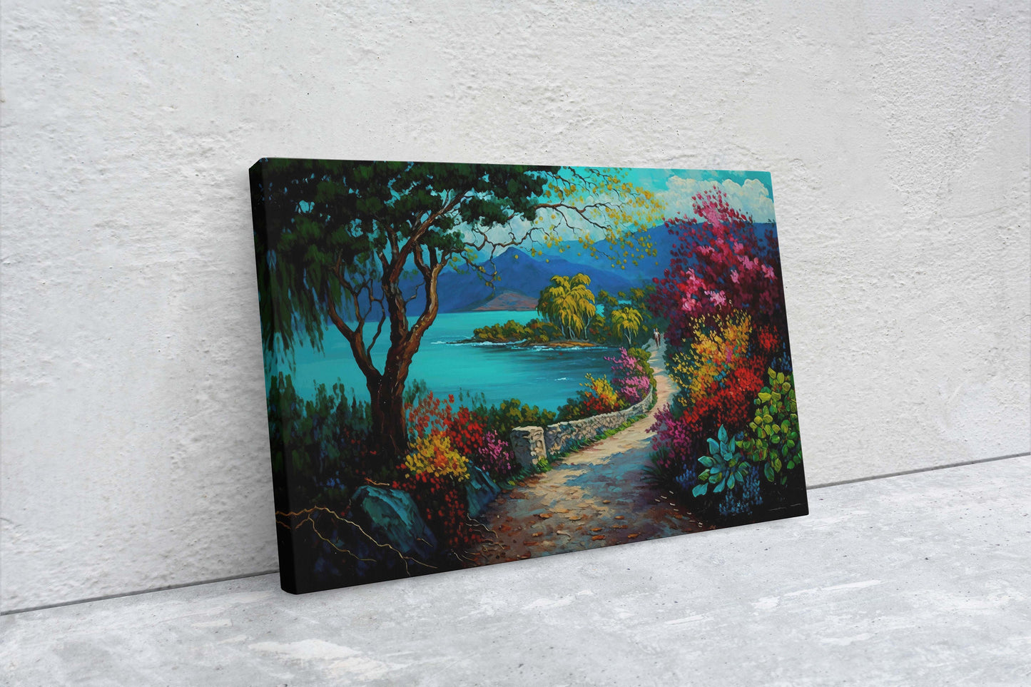 Montego Bay Jamaica, Caribbean, Canvas Art Large Print, Painting, Landscape, Second City, Mobay, Tropical, Colorful