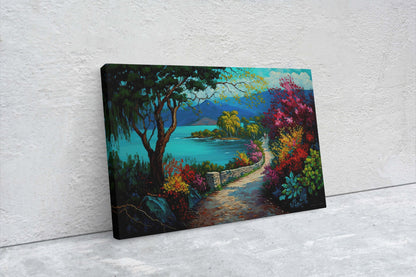 Montego Bay Jamaica, Caribbean, Canvas Art Large Print, Painting, Landscape, Second City, Mobay, Tropical, Colorful