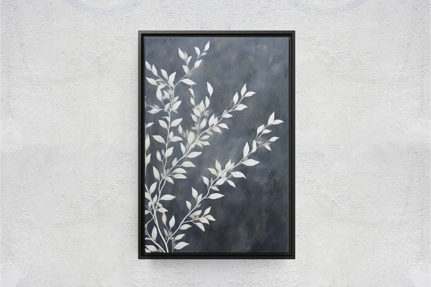 Black and White Floral, Botanical Art, Wildflower Decor, Farmhouse Print, Modern Art, Large Print, Framed Canvas