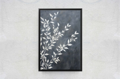 Black and White Floral, Botanical Art, Wildflower Decor, Farmhouse Print, Modern Art, Large Print, Framed Canvas
