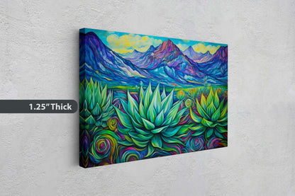 Southwestern Painting, Desert Decor, Agave Art, Framed Canvas, Large Print, Landscape Painting