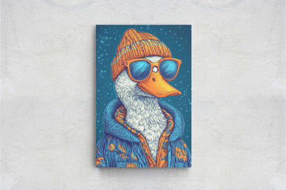 Hipster Duck, Pop Art, Modern Decor, Street Art, Framed Print, Animal Art, Unique Art, Animal Sunglasses, Kids Room, Boys Room