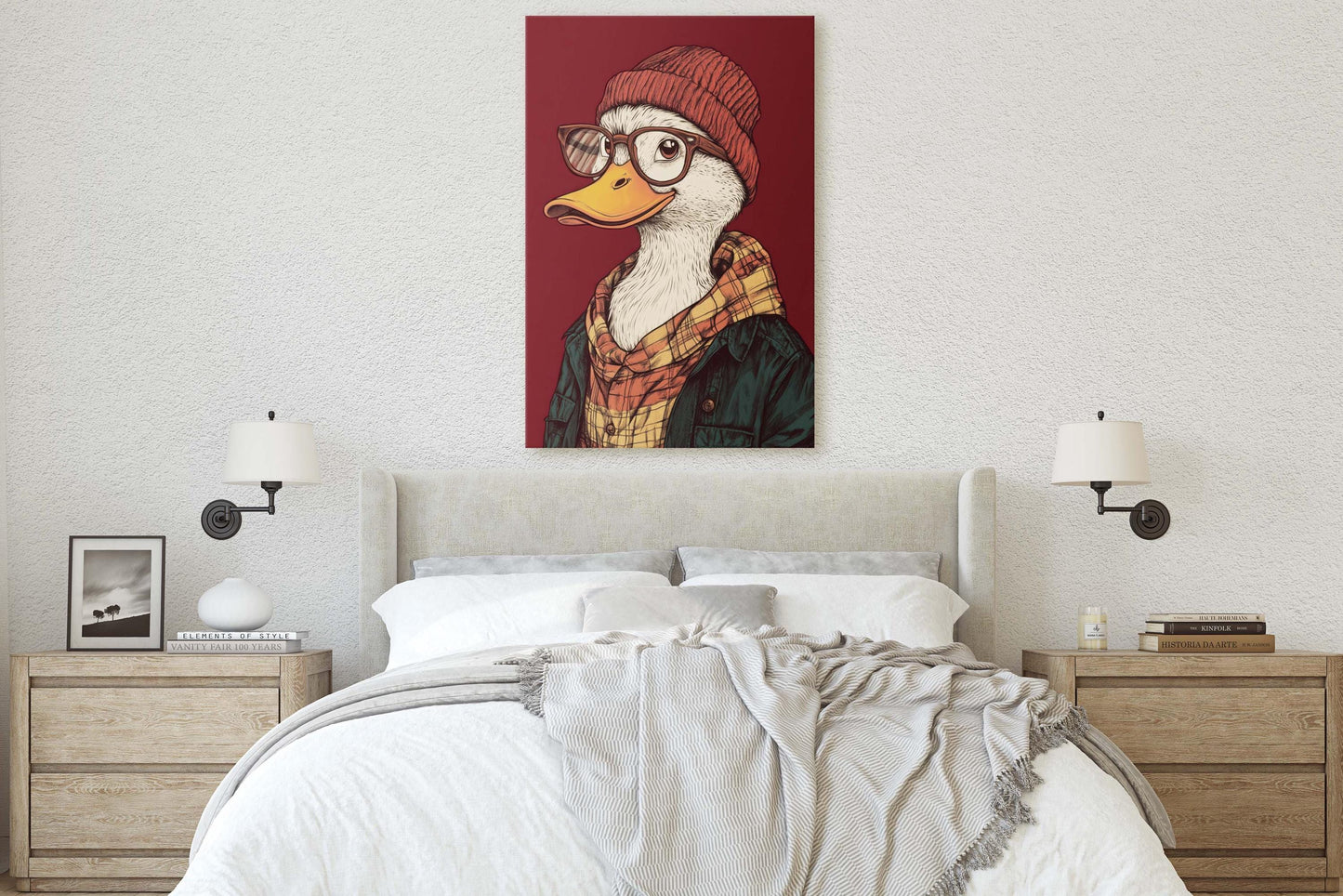 Hipster Duck, Pop Art, Modern Decor, Street Art, Animal Art, Unique Art, Animal Sunglasses, Kids Room, Boys Room