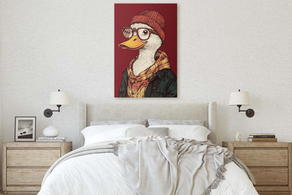 Hipster Duck, Pop Art, Modern Decor, Street Art, Animal Art, Unique Art, Animal Sunglasses, Kids Room, Boys Room