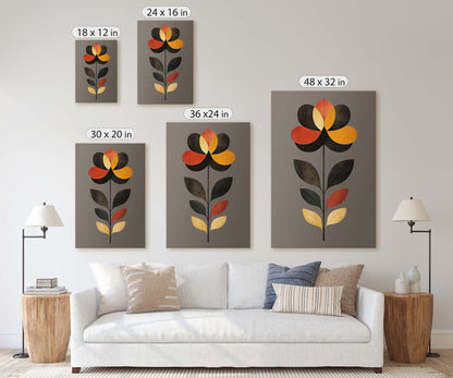 Modern Floral Decor, Contemporary Art, Simple Clean, Abstract Art