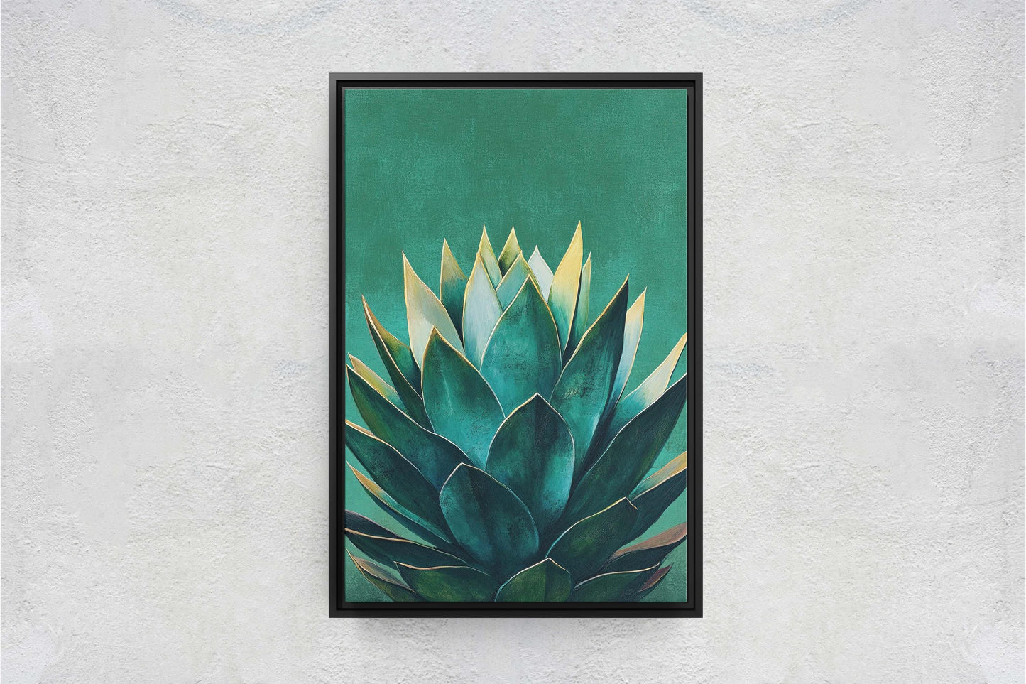 Emerald Green Agave, Agave Painting, Contemporary Decor