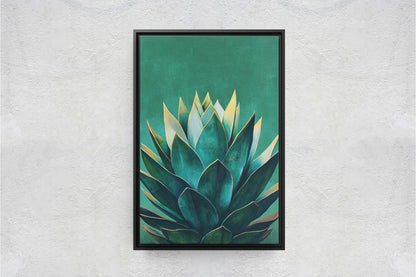 Emerald Green Agave, Agave Painting, Contemporary Decor