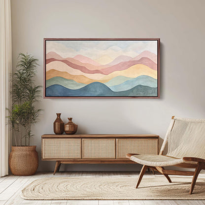 Scandinavian Print, Mystic Mountains, Abstract Minimalism, Scenic Landscape