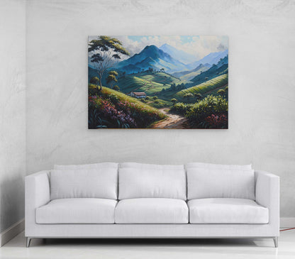 Cameron Highlands Malaysia,  Flowers Canvas Art Ready To Hang Large Print, Oil Painting, Landscape
