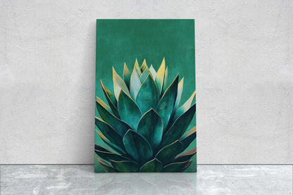 Emerald Green Agave, Agave Painting, Contemporary Decor