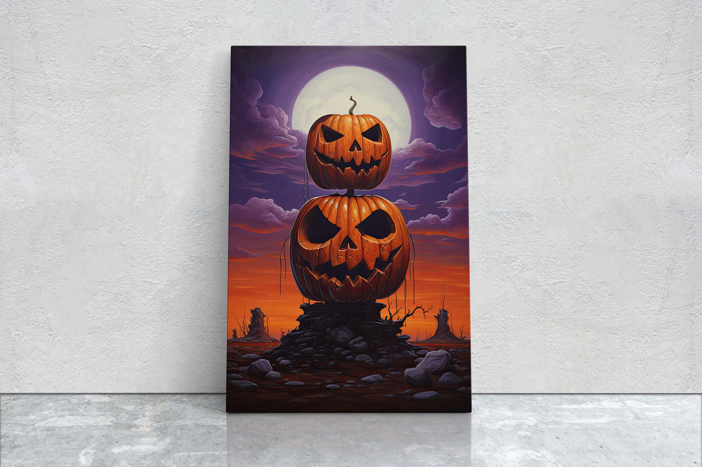 Jack-O-Lantern, Halloween Print, Spooky Fun, Moon Halloween, Creepy Crypt, Halloween Cemetery, Kid Friendly Scary, Pumpkin Patch